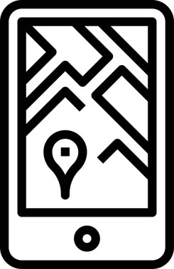 Akıllı telefon simgesi, vektör illüstrasyonunda uygulama mesafesi