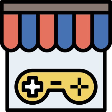 Oyun dükkanı simgesi, vektör illüstrasyonu