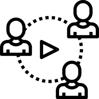 Takım çalışması ikonu. Basit bir tasarım. Çizgi vektörü. Beyaz arkaplanda izole et.