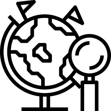 Coğrafya simgesi, vektör illüstrasyonu