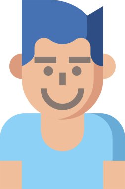 Genç adam avatar karakteri, vektör çizimi