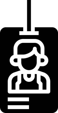 kimlik kartı simgesi, vektör illüstrasyonu