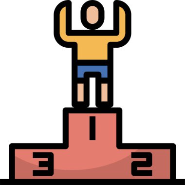 Spor ödülü simgesi, beyaz arkaplanda vektör