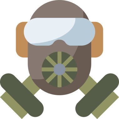 gaz maskesi simgesi, vektör çizim