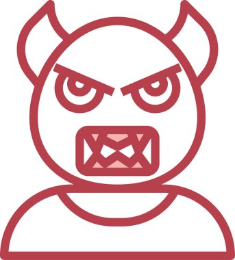 Beyaz arkaplanda vektör şeytan simgesi 