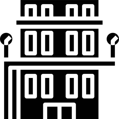 Kondominyum simgesi, vektör illüstrasyonu