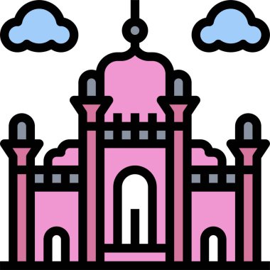 Badshahi cami simgesi, vektör illüstrasyonu 