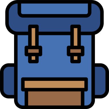 sırt çantası simgesi, vektör illüstrasyonu 