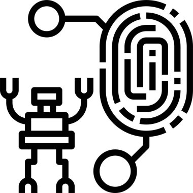 parmak izi simgesi, vektör çizimi 