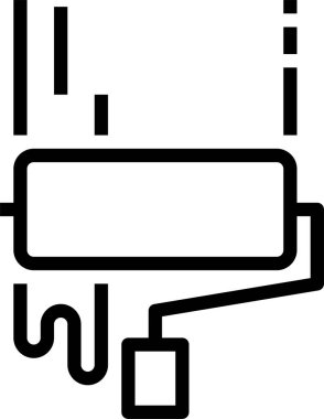 Beyaz arka planda boya silindiri. İnşaat aletleri. Tamir ve dekorasyon için elementler. Serbest çizim