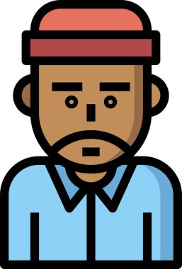 Genç adam avatar karakteri, vektör çizimi