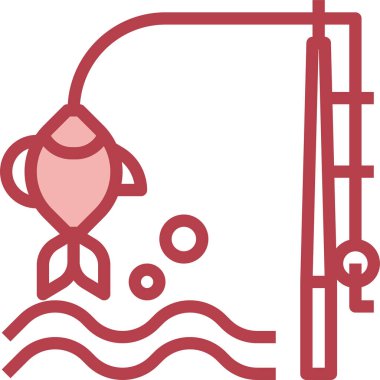 Balık ikonu, vektör illüstrasyonu