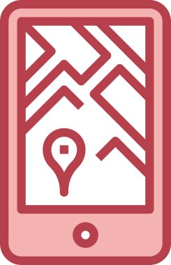 Akıllı telefon simgesi, vektör illüstrasyonunda uygulama mesafesi