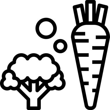 Organik sebze ikonu, vektör illüstrasyonu