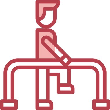 Fizyoterapi ikonu. Basit element çizimi. Fizyoterapi konsepti sembol tasarımı.