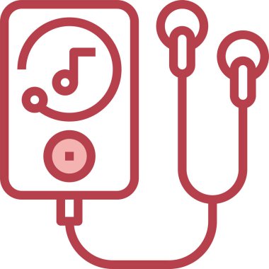 müzik çalar simgesi, vektör illüstrasyonu