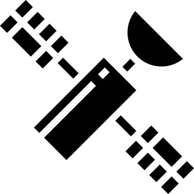 Düz uydu, yayın, radar, alıcı, simge, illüstrasyon sembolü işareti, logo şablonu, vektör, 10 birim