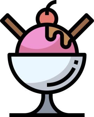 Dondurma ikonu. vektör illüstrasyonu 