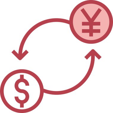 para birimi değişim simgesi, vektör illüstrasyonu