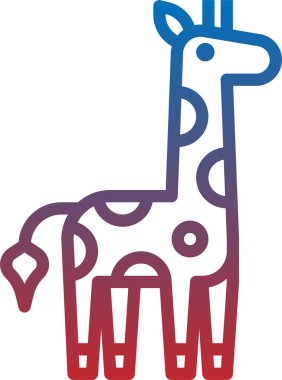 zürafa simgesi, vektör illüstrasyonu