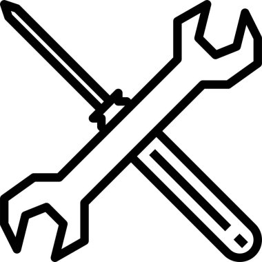 Anahtar ve tornavida simgesi. Araç vektör simgesi