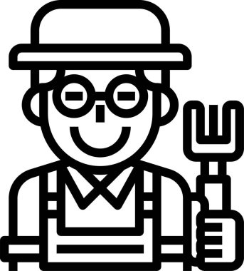 Çiftçi simgesi, vektör illüstrasyonu