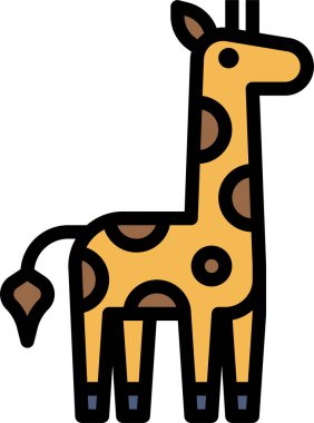 zürafa simgesi, vektör illüstrasyonu
