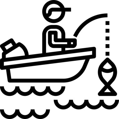 Balık ikonu, vektör illüstrasyonu