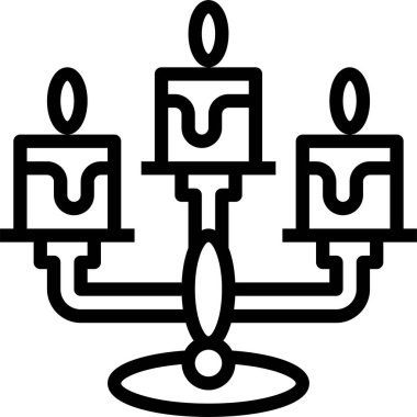 Uygulamalar ve web siteleri için tutucu düz vektör simgesi üzerinde eski moda mumlar, şamdanlar