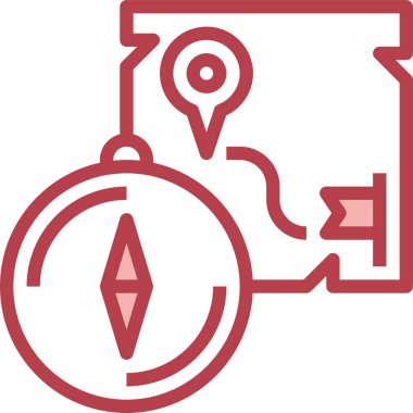 Pusula, gezinti simgesi. vektör çizim