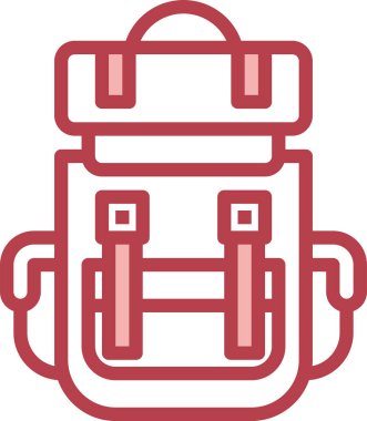 sırt çantası simgesi, vektör illüstrasyonu