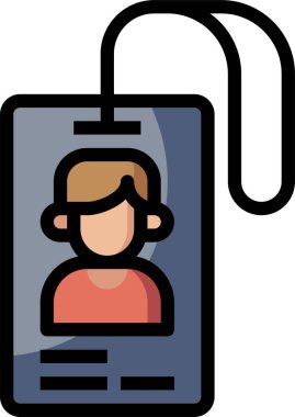 kimlik kartı simgesi, vektör illüstrasyonu