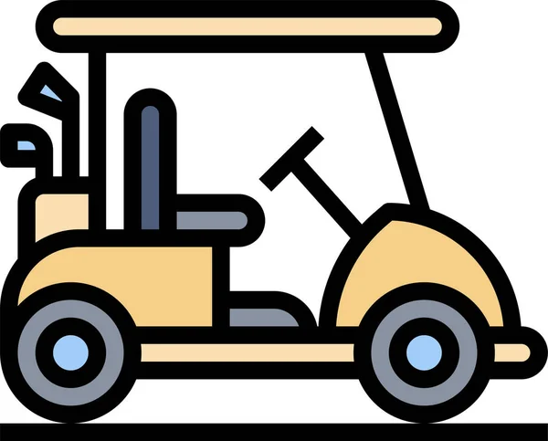 Golf Cart Symbol Vektorabbildung — Stockvektor