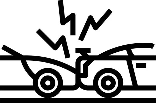 Значок Автокатастрофы Векторная Иллюстрация — стоковый вектор