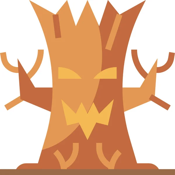 Gruseliges Baum Symbol Halloween Vektorillustration — Stockvektor