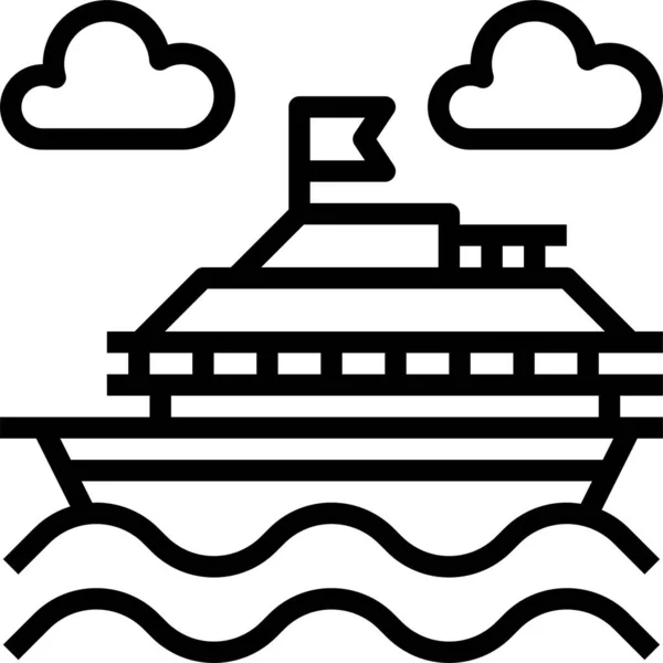 Kreuzfahrtschiff Symbol Vektorillustration — Stockvektor