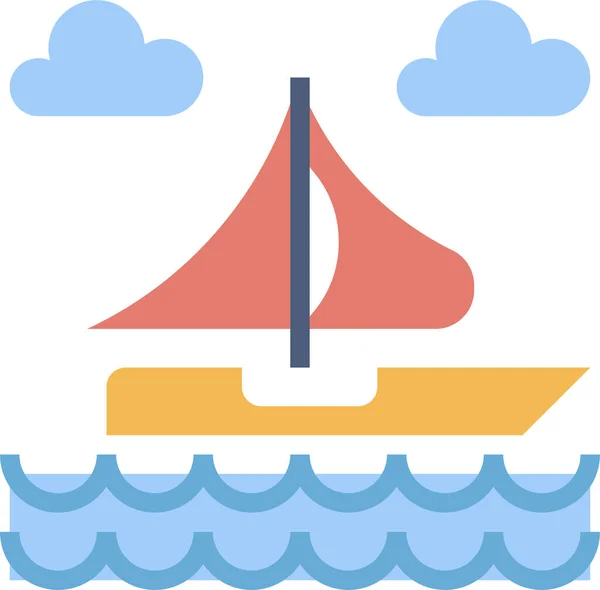 Icona Della Barca Vela Illustrazione Vettoriale — Vettoriale Stock