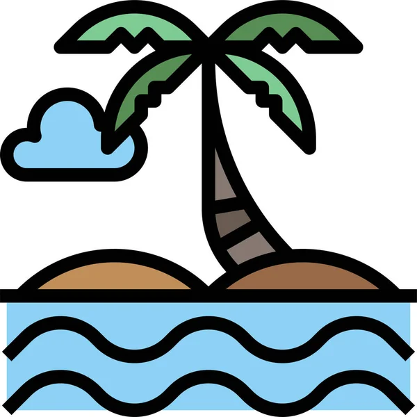 Icona Della Spiaggia Illustrazione Vettoriale — Vettoriale Stock