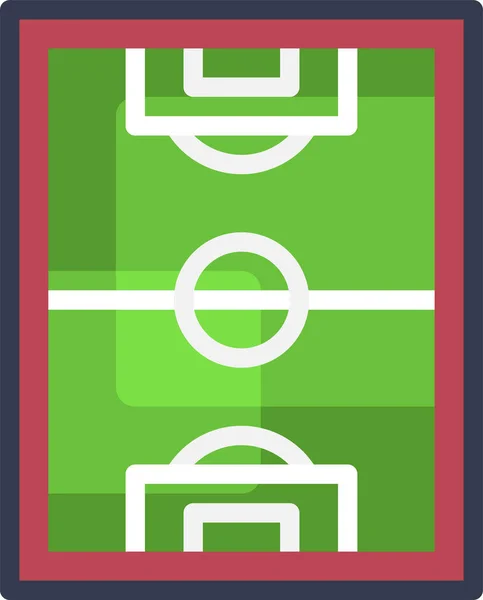 Voetbal Veld Pictogram Vector Illustratie — Stockvector