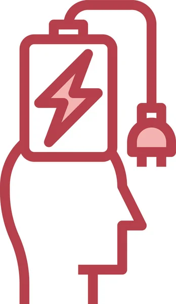 Brain Charging Icon Vektorillustration — Stockvektor