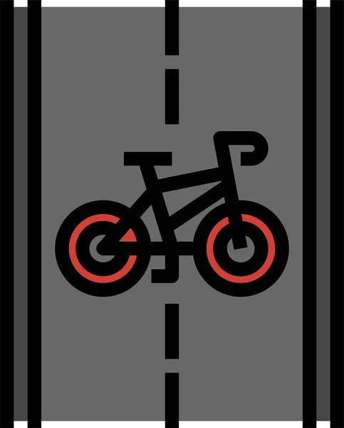 Icono Carril Bici Ilustración Vectorial — Vector de stock