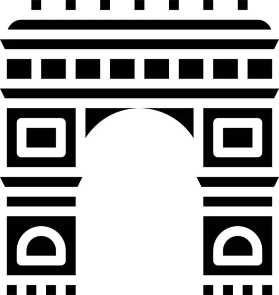 Icône Arc Triomphe Illustration Vectorielle — Image vectorielle