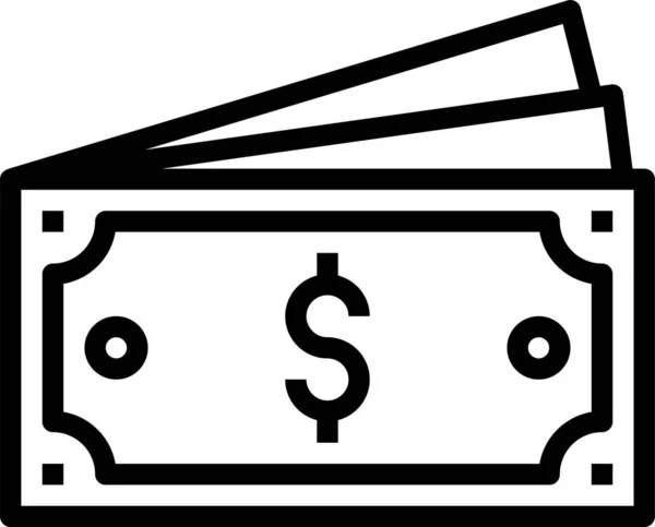 Dolar Účty Ikona Vektorové Ilustrace — Stockový vektor