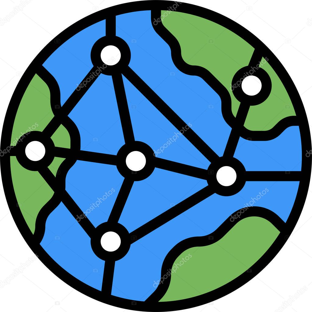 Globalisation icon, vector illustration