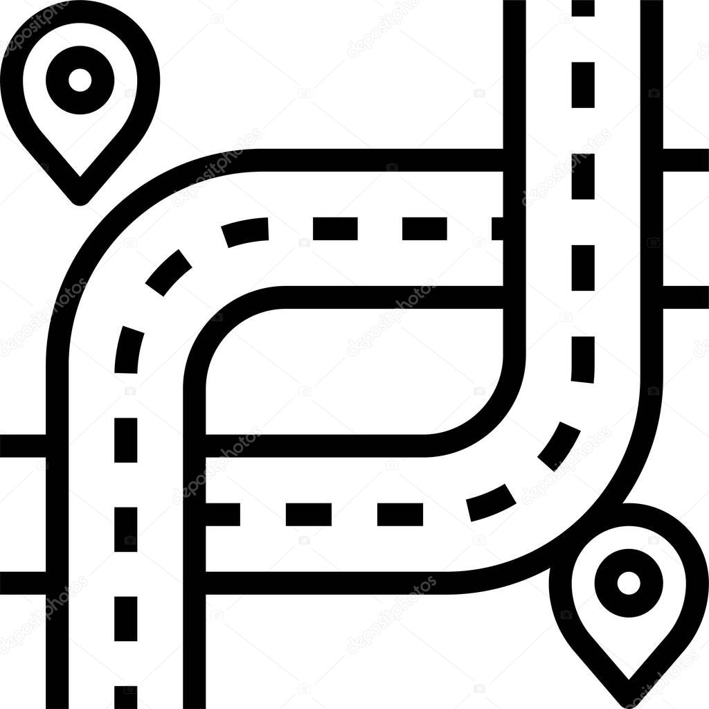road path location destination concept vector illustration icon 