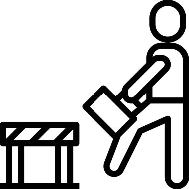 Zor iş simgesi, vektör illüstrasyonu