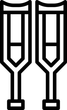 Koltuk değneği simgesi tasarımı. Beyaz arka planda izole edilmiş. Vektör illüstrasyonu