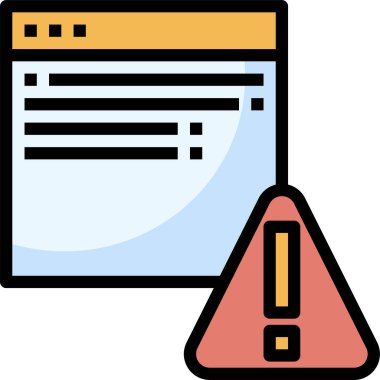 Bilgisayar alarmı, bildirim hattı simgesi. Mobil konsept ve web tasarımı için doğrusal biçim işareti. PC monitörü ve ünlem işareti vektör simgesi. Sembol, logo çizimi. Vektör grafikleri