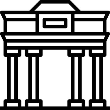 Brandenburg Kapı simgesi, vektör illüstrasyonu