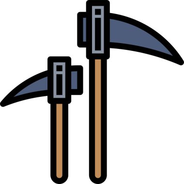 Tırpan simgesi. Tırpan vektör simgesinin basit illüstrasyonu .